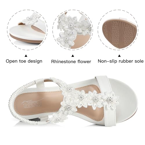 Image of SHIBEVER Wedge Sandals for Women Dressy: Summer Platform Comfortable Low Wedges Womens Sandal