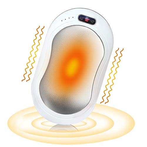 Handwärmer Powerbank 6000mAh mit LED Beleuchtung, Wiederaufladbare Handwärmer USB Taschenwärmer Wiederverwendbar, Portable Doppelseitig