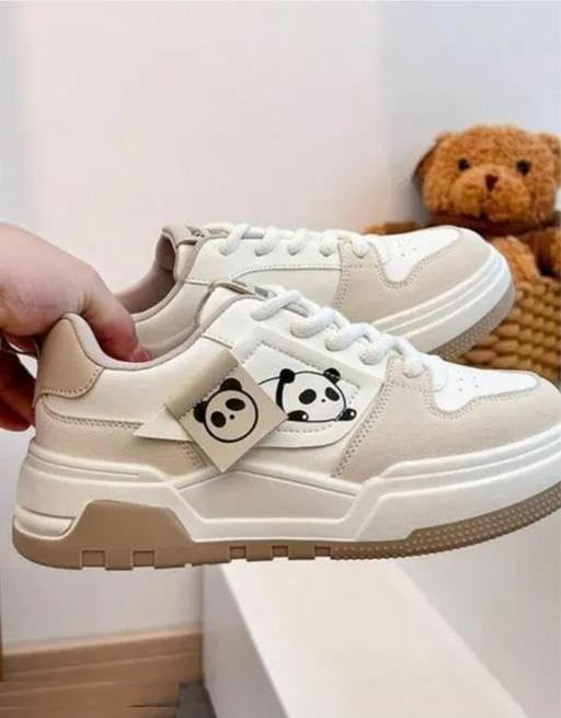 Image of Sneakers for Women Comfortable Synthetic Leather Shoes for Woman, Lace-Up Casual Girls Shoe, Lightweight Sneaker Shoes for Woman