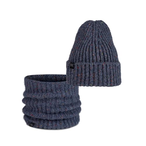Bonnet et Tour de Cou BUFF Kim Water Grigio pour Stopper le Froid Glacial en Hiver