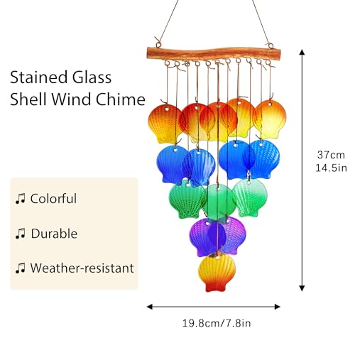 Yu Feng 098 Glass Wind Chimes For Outside, Seashells Wind Chime Outdoor thumb #1