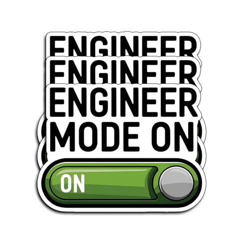 (3Pcs) Engineer Mode On Sticker Funny Engineering Decal Waterproof Vinyl Stickers for Laptop Water...