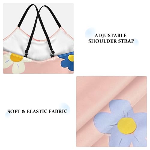 Bolaz Girls Swimsuits One-Piece Bathing Suits Multicolor Kids Sport Summer Beach Swimwear for 3-10 Years Old-Flowers Pink Background Pattern3