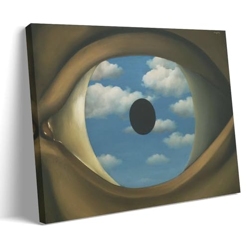 Rene Prints Magritte Surrealism The False Mirror Poster Canvas Decor Art Painting Prints on Modern Artwork for Living Room, Bathroom, Bedroom Home (30 x 45 cm)