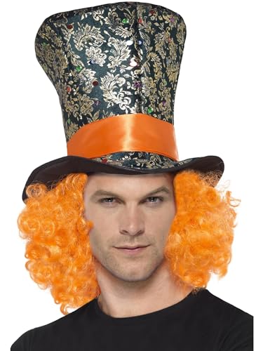 Smiffys Zylinder Mehrfarbig mit integrierten Haaren Halloween