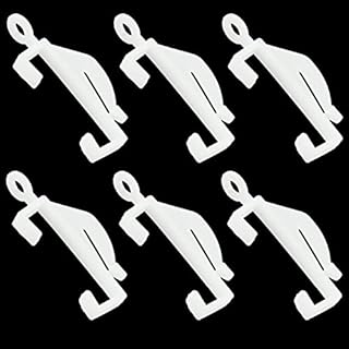 50pcs Curtain Hooks Plastic White, Curtain Rail Glider, Curtain Track Glider, Curtains Hooks for Window Curtain, Door Curtain and Shower Curtain