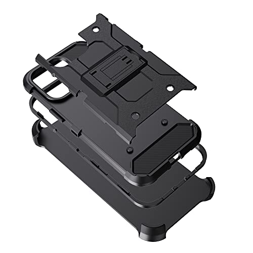Cocomii Heavy Duty Iphone 14 Pro Max/13 Pro Max Case - Military Belt Clip Holster - Slim Matte Kickstand Swivel Screen Face In & Out Cover Compatible With Apple Iphone 14 Pro Max/13 Pro Max (Black) #TOP1