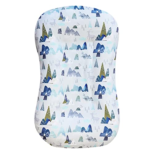 Image of SWESEN Baby Lounger Cover, Removable Infant Lounger Slipcover for Boys Girls, Ultra Soft Cover for Newborn Lounger, Snug Fitting Design, Adventure Mountains