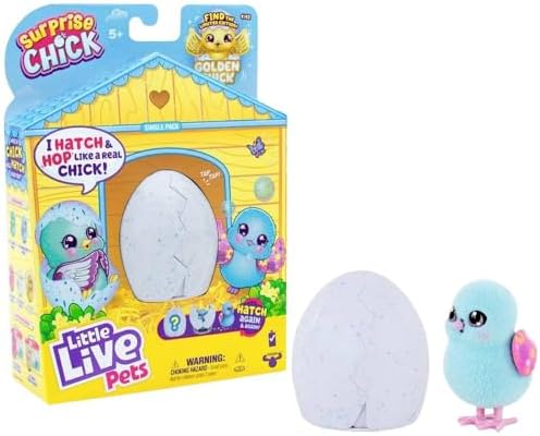 Little Live Pets - Surprise Chick; Cute Interactive Collectible Toy Chick Chirps & Taps; Hatches Out of Egg & Hops About - Blue Egg image 5