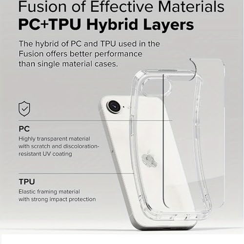 Image of amazon basics Compatible with Realme 13 Plus Case Cover Transparent Non-Slip Hard PC Shockproof Bumper Protective Back Cover - Clear