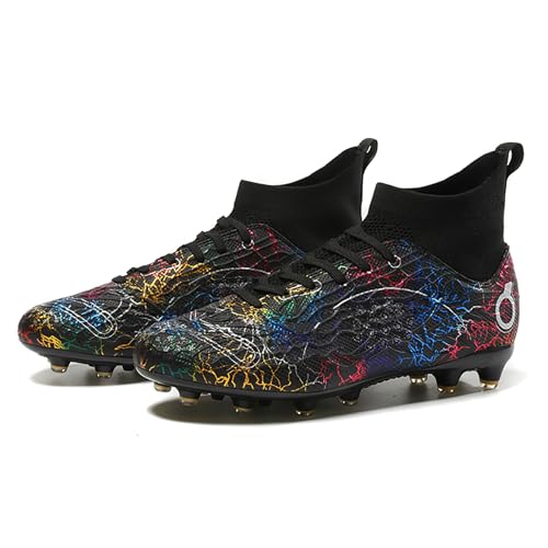 Image of Men's Soccer Shoes High-Top Soccer Cleats Outdoor Breathable Athletic Professional Spikes Youth Boys Football Shoes Unisex