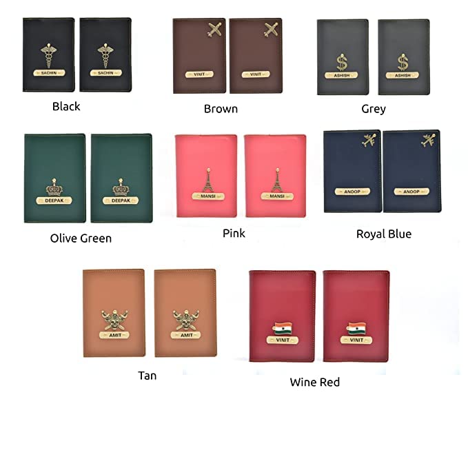 Image of YOUR GIFT STUDIO Customized Passport Holder | Personalised Passport Cover Wedding Anniversary Marriage Gifts for Couple Friend Husband Wife (Pink)