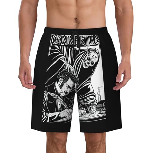 Men's Casual Swim Trunks for Ice 9 Kill Swimming Beach Shorts Mesh Lining for Party