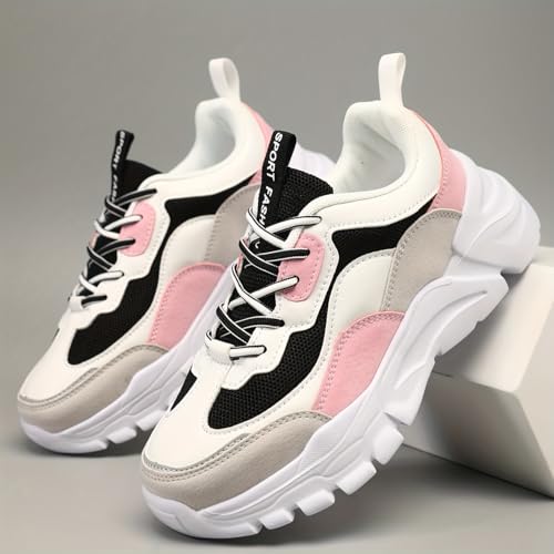 Women's Colorblock Chunky Sneakers, Running Sports Shoes, Casual Outdoor Walking2