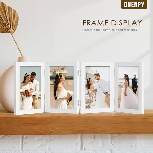 Image of DUENPY 4 Folding 4x6 Accordion Wood Frame Plexiglass White