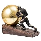 Figura de gimnasia Escultura Estatua de luchador mítica Figura de titán Decoración de mesa Decoración de mesa Decoración de hogar Decoración de resina dorada Artesanía (bola de empuje)