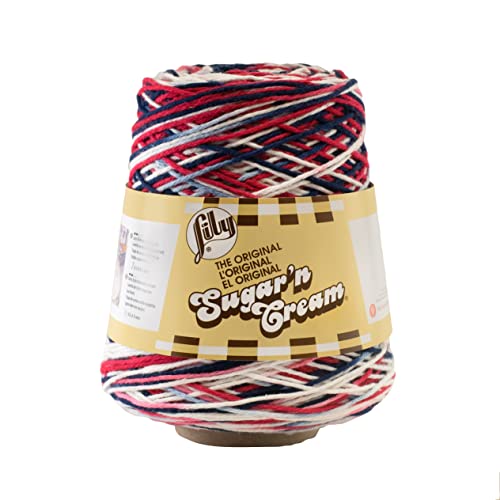 Image of Lily Sugar N Cream Cones Nautical Ombre Yarn - 1 Pack of 14oz /400g - Cotton - #4 Medium - 706 Yards - Knitting /Crochet
