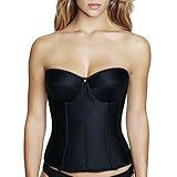 Dominique Juliette Longline Corset - Full Length Bridal Bra with Garters-Blk-38C Black
