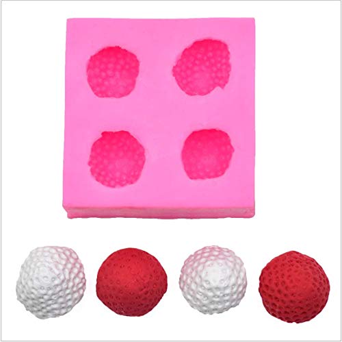 ANNIUP Moule 3D en forme de fraise, 4 cavités en silicone pour chocolat, fondant, pâte à sucre, décoration de gâteau, outil de pâtisserie Cover