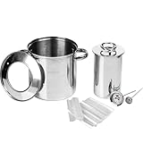 Edelstahl Schinkenkocher Set inkl. Thermometer & Kochbeutel – Schinkenfee für hausgemachte Wurst & Schinken – Fleischpresse Spülmaschinenfest (1,5kg Set mit Topf)