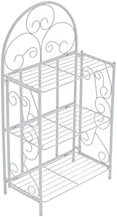 Estantería Decorativa Rosa I Estantería con 3 Estantes en Estilo Rústico I Estantería de Pie Plegable I Color:, Color:Blanco