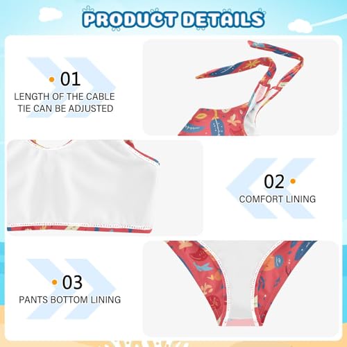 KLL Hot Chili Peppers Seamless Pattern Girls 2 Piecing Bikini Sets Beach Swimsuit Swimming Suits Adjustable Strap4