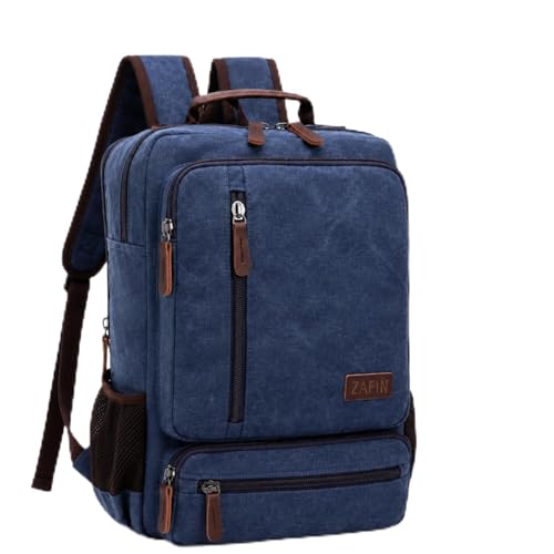 Mochila Masculina Resistente De Lona Para Notebook 15.6 Polegadas Executiva Funcional Para Viagem Trabalho E Estudo - ZAFIN (Azul)