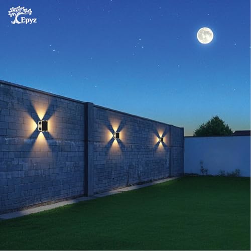 Image of Epyz Solar Wall Light Outdoor 4 Side Waterproof Garden Decoration Wall Lamps Step Small Night Lamp Garden Lighting Fence Courtyard Decor 4 LED [ Multicolor, Pack of 4 ]