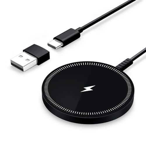 Magnetic Wireless Charger Fast Charge Strong Magnet Charging Pad for iPhone 16/15/14/13/12 - Series&AirPods Pro 4-2, Daul Ports, Case-Friendly, Ultra-Slim & Portable for Travel Nightstand Desk