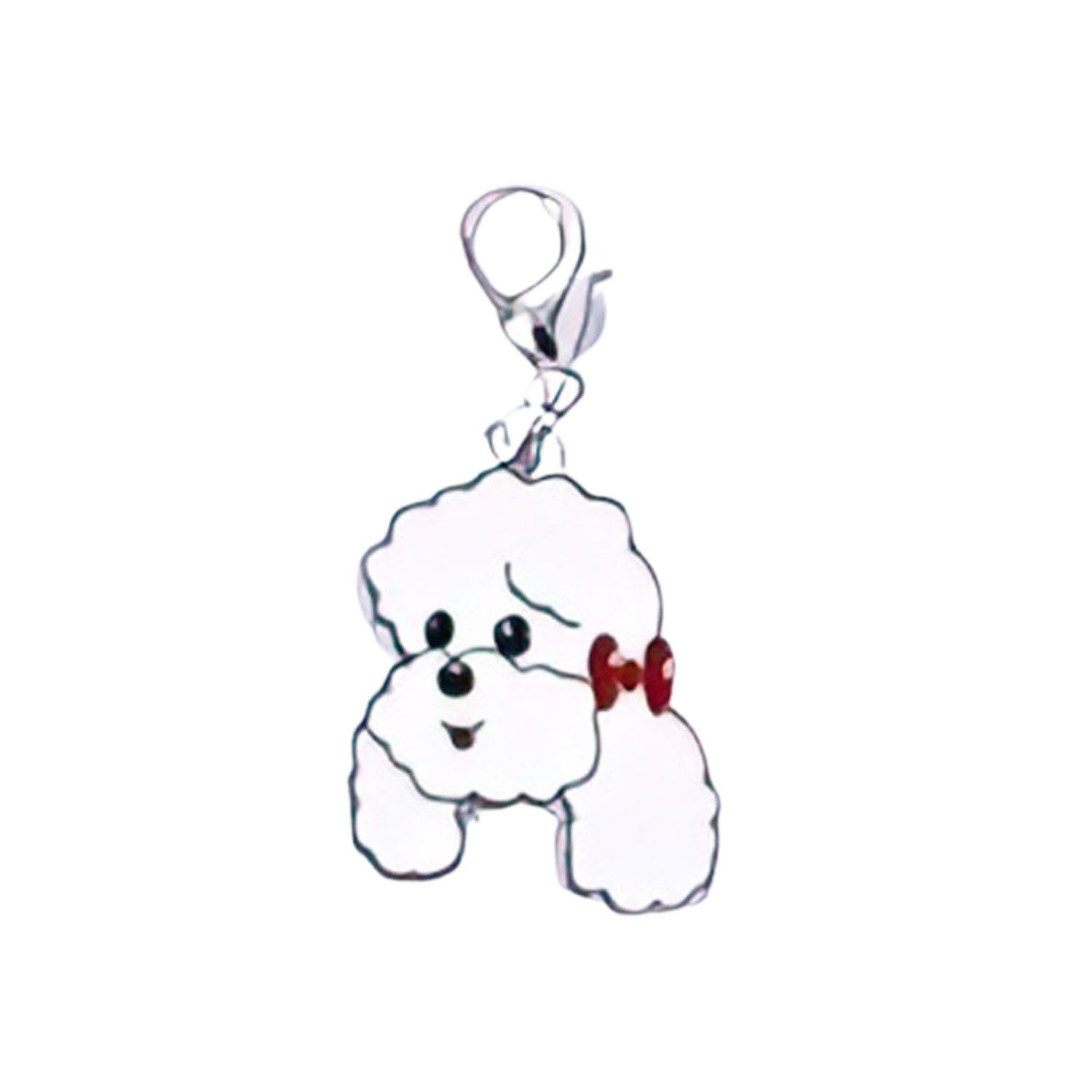 Blue Dream Island Dog ID Tags Pendant,Cute Mini Dog Keychain DIY Dog Collar Ornaments Keyring Dog Lovery Gift_Poodle