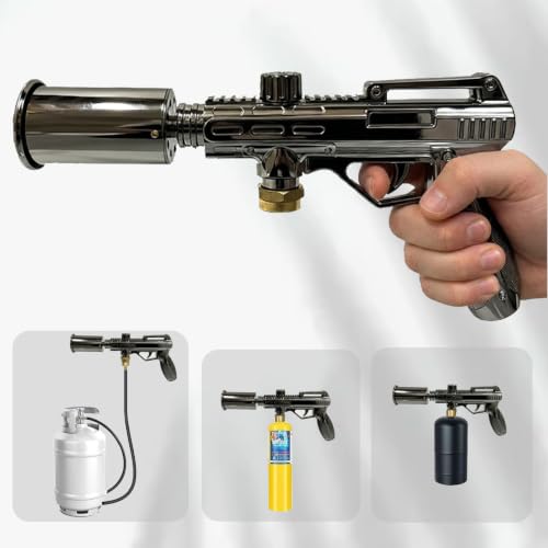 Image of Powerful Propane Torch Gun, Adjustable Flame Kitchen Blow Torch for Cooking, Searing Steak, BBQ, Campfire, Charcoal Lighter (Tank Not Included)