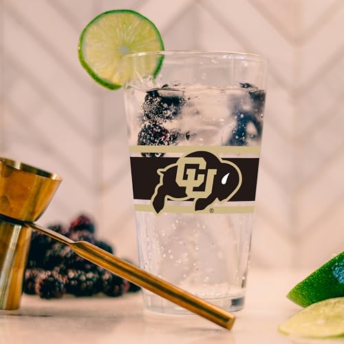 Image of Logo Brands NCAA 16 oz Pint Glass - Durable Glass With Bold Team Color- Chip-Resistant Rim Drinkware For Fans, Tailgates, Home Bars & Everyday Use