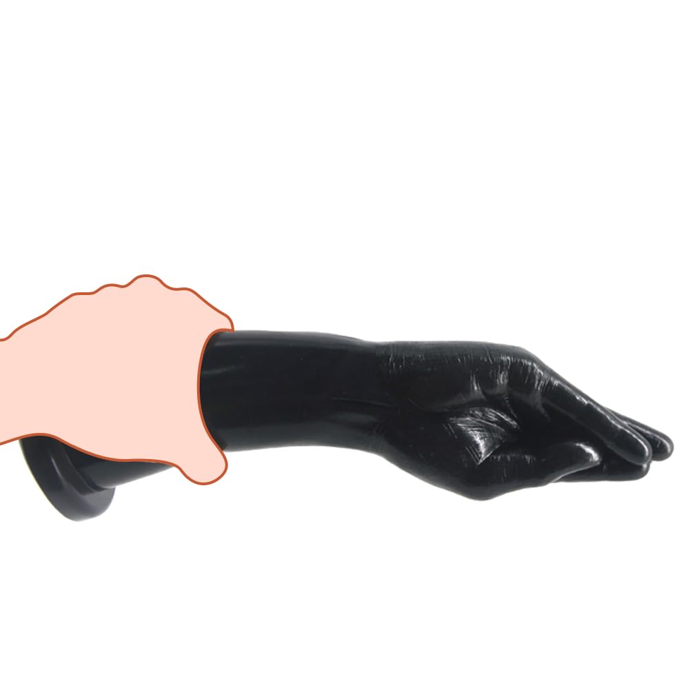 Roluck Dildo Anal Puño Realista Dildo Anal con Ventosa Dildos de Mano Juguete Sexual Anal para Mujeres Lesbianas Hombres Fisting Masturbador 30 cm de Largo (Negro)
