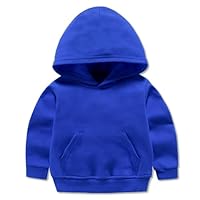 YAGATA Toddler Sweatshirt Boys Girls Cotton Pullover Hoodie Casual Kids Long Sleeve Solid Fall Winter Hooded Tee Tops Blouse2-3T Blue 100