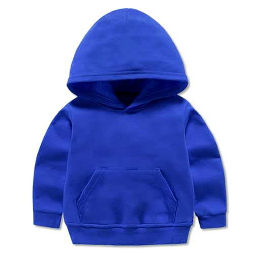 Toddler Boys Girls Sweatshirt Cotton Solid Pullover Hoodie 4-5T Blue 120
