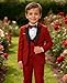 Boys Suits Slim Fit Gery Tuxedo 3 Piece Kids Blazer Jacket Pants Formal Size 8 Fashion Ring Bearer Outfit for Wedding