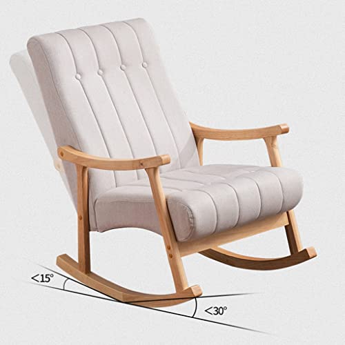 Masif Ahşap Sallanan Sandalye, Tembel Sallanan Sandalye, Modern Kadife Sallanan Sandalye, Yüksek Arkalıklı ve Kolçaklı Döşemeli Sallanan Planör Sandalye, Uyumlu Küçük Tabure3