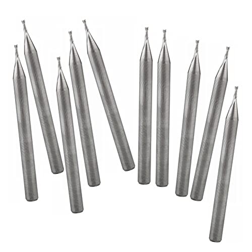 BERWENNY 10Pcs 3.175/0.8/3MM 2 Flutes End Mill Bit Milling Cutter Cutting Tools Woodworking Tools CNC Router Bit