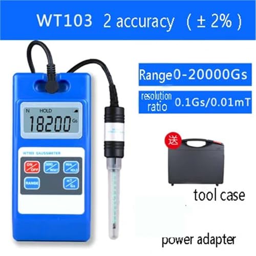 Medidor Gauss portátil WT103 para campos magnéticos miniatura 5