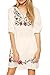 Asher White Mexican Embroidered Peasant Dressy Tops Blouses (One Size, Beige)