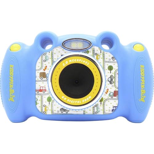 Kiddypix 'Blizz' Kinderkamera mit Webcam-Funktion, gummierte Außenseite, Integrierte Spiele, Blau