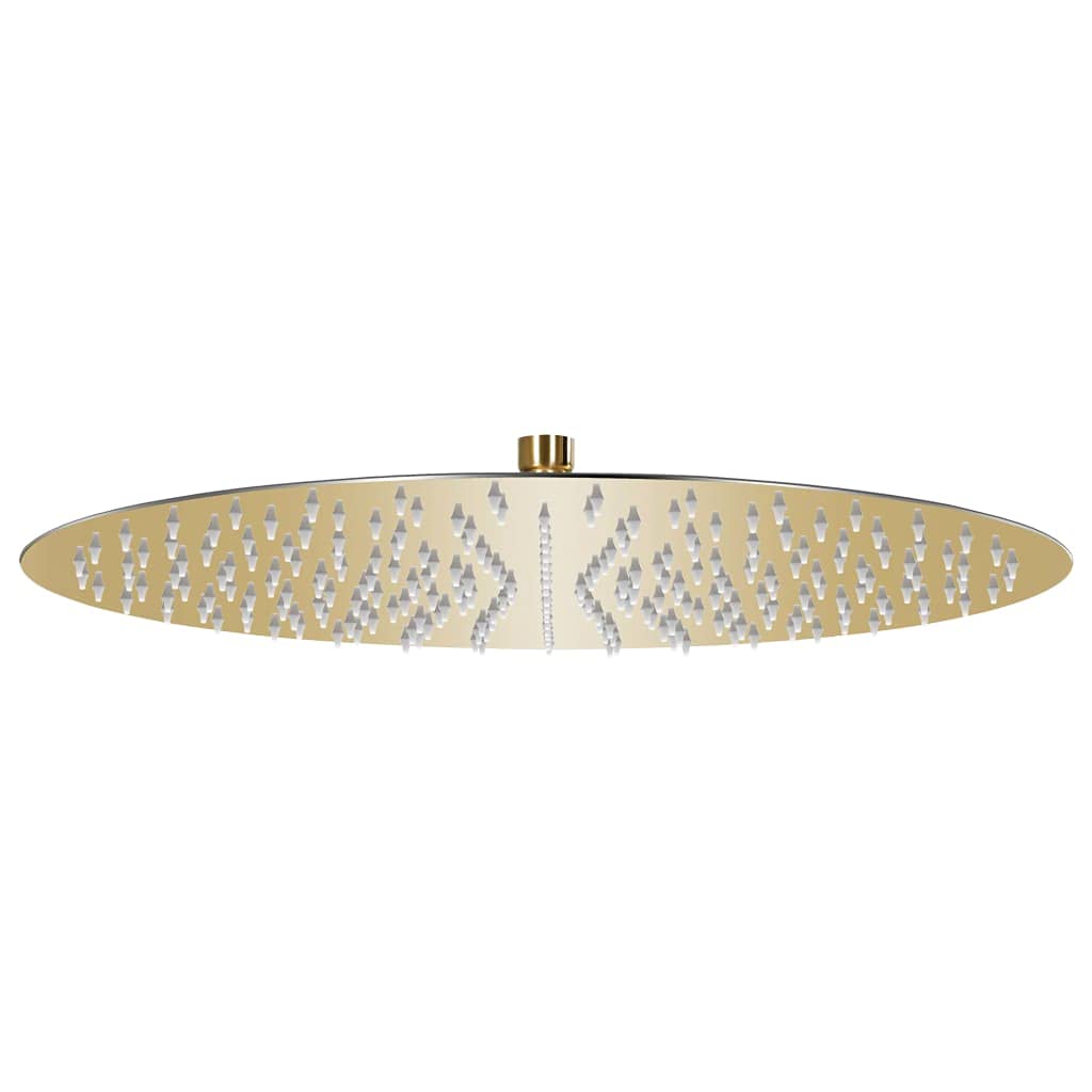 vidaXL Rain Shower Head Bathroom Hardware Accessory Bath Head Sprayer Shower Part Rainfall Overhead Stainless Steel 40 cm Round Gold