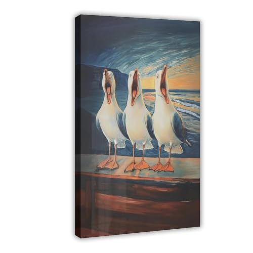 Poster mouette ennuyeuse rigolo : idée cadeau originale pour bureau et chambre