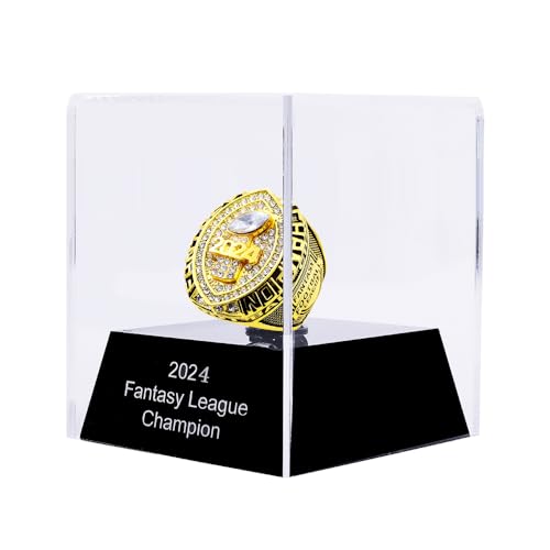 guancrown 2024 Fantasy Football Championship Ring Award Prize Sports Winner FFL Champion Ring (size 10, ring and case)