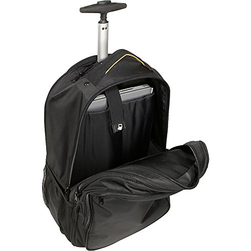 A.saks Expandable Trolley Laptop Backpack (Black) #TOP1