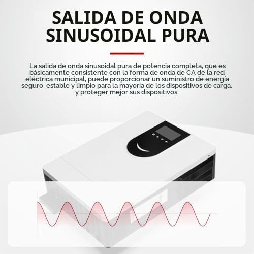 Inversor solar híbrido (1,0-10,2 KW), onda sinusoidal pura de 12 V, 24 V, 48 V, cargador inversor híbrido fuera de la red, pantalla LCD, controlador de carga solar MPPT de 40/80/120/160A, DC24V-3.2KW