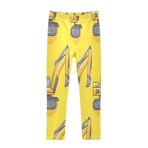 Bolaz Toddler Girls Leggings Printed Yoga Pants Leggings Blue Excavator for Kids