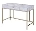 ACME Furniture Piety desk, Silver PU & Champagne