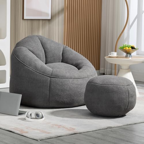 Chairs Living Room Oversized 73 Fluffy Loveseat Bean Bag Sofa - Main Image