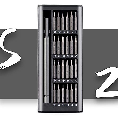 Precision Screwdriver Set, 24 Magnetic Screwdriver Set S2 Bit, Pocket Screwdriver Tool Set, Computer Mobile Phone Watch Aircraft Electronic Repair Tool Kit